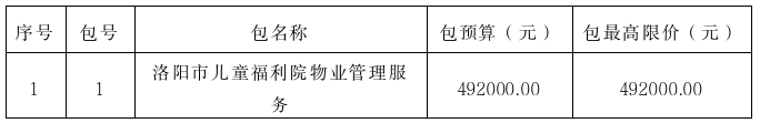 洛阳市儿童福利院物业管理服务竞争性磋商公告 洛阳市儿童福利院物业管理服务竞争性磋商公告