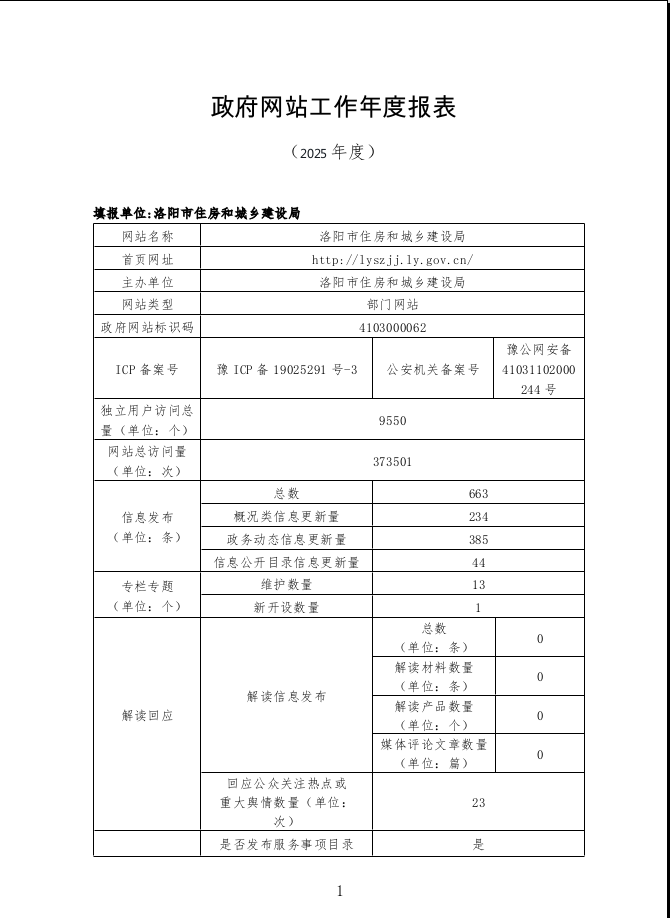政府网站工作年度报表（2025年度）